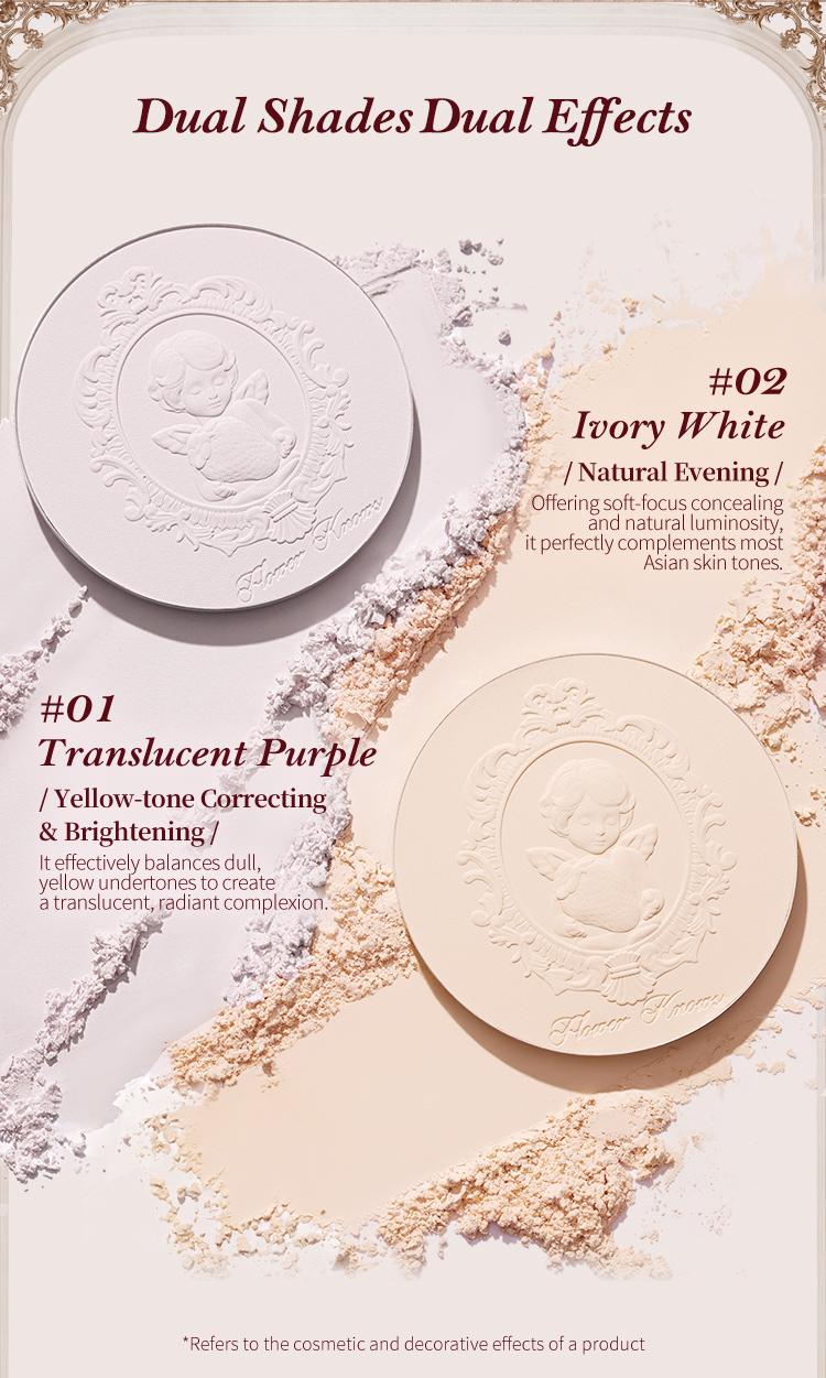 Flower Knows Strawberry Cupid Collection Pressed Powder, oli control, with powder puff, longlasting, non cakey, dealsforyoudays