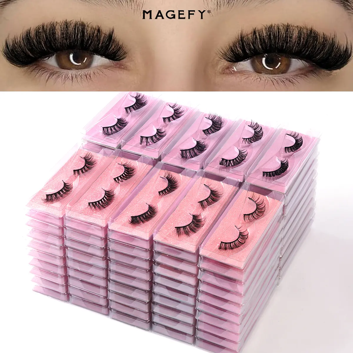 MAGEFY 100 Pairs False Eyelashes Set, Mixed Styles Wispy Natural Curl Lashes, Travel-Friendly Bulk Pack, Lightweight Everyday & Party Lash Kit#DealsForYouDays#SummerWins