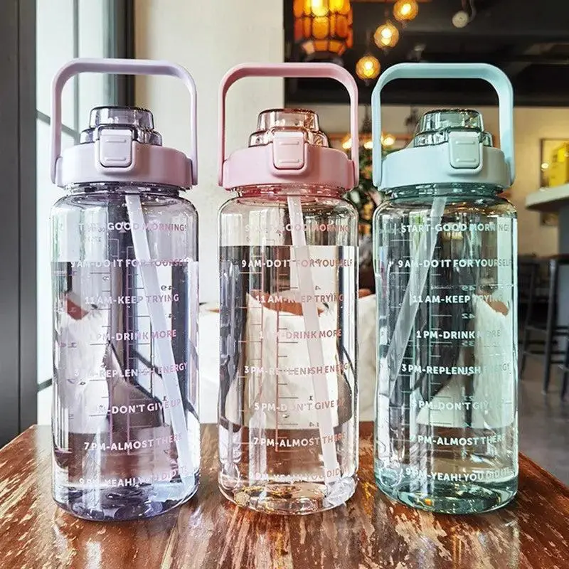 2 Liter Fitness Water Bottle with Straw