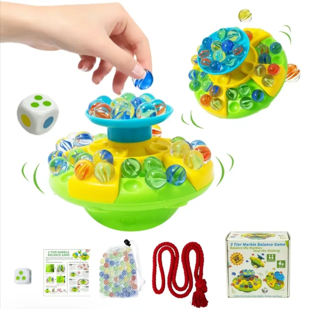 Three-Tier Marble Balance Game with Premium Smooth Marbles Fun Stacking ...