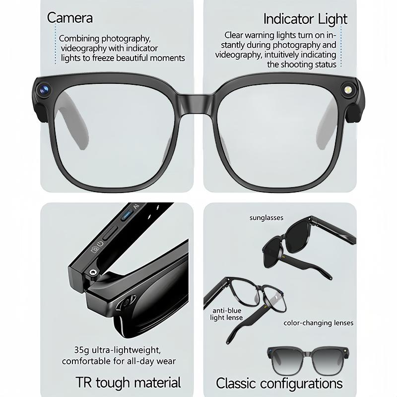 Smart AI Camera Glasses with 8MP Photochromic Lenses ,Button Touch Adjustment for Travel Outdoor Adventures Hands-Free Photography 160+Languages Real-Time Translation Bluetooth Wireless Wearable Video Recording UV Protection ,Valentine's Day gifts Smart AI Camera Glasses with 8MP Photochromic Lenses ,Button Touch Adjustment for Travel Outdoor Adventures Hands-Free Photography 160+Languages Real-Time Translation Bluetooth Wireless Wearable Video Recording UV Protection ,Valentine's Day gifts