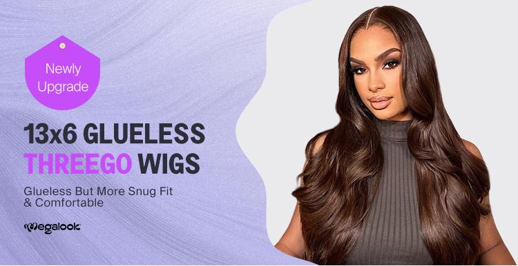 [13x6 Fall Hair] Megalook #4 Chocolate Brown HD Lace Frontal Wigs Pull Go Glueless Wig Body Wave Human Hair Pre-plucked Natural Hairline With Drawstring Band