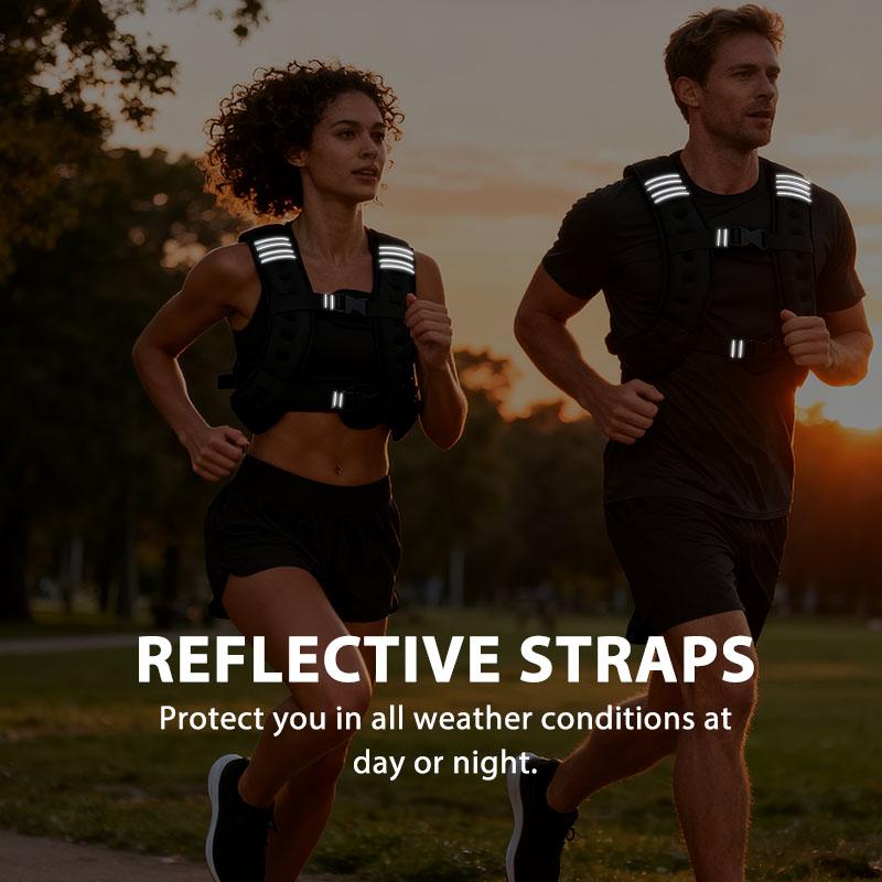 12lbs Weighted Vest for Men & Women Iron Pellets Fitness Vest for Running Workout Training H-Shape Design with Reflective Adjustable Straps & Storage Pocket Muscle Building Weightlifting
