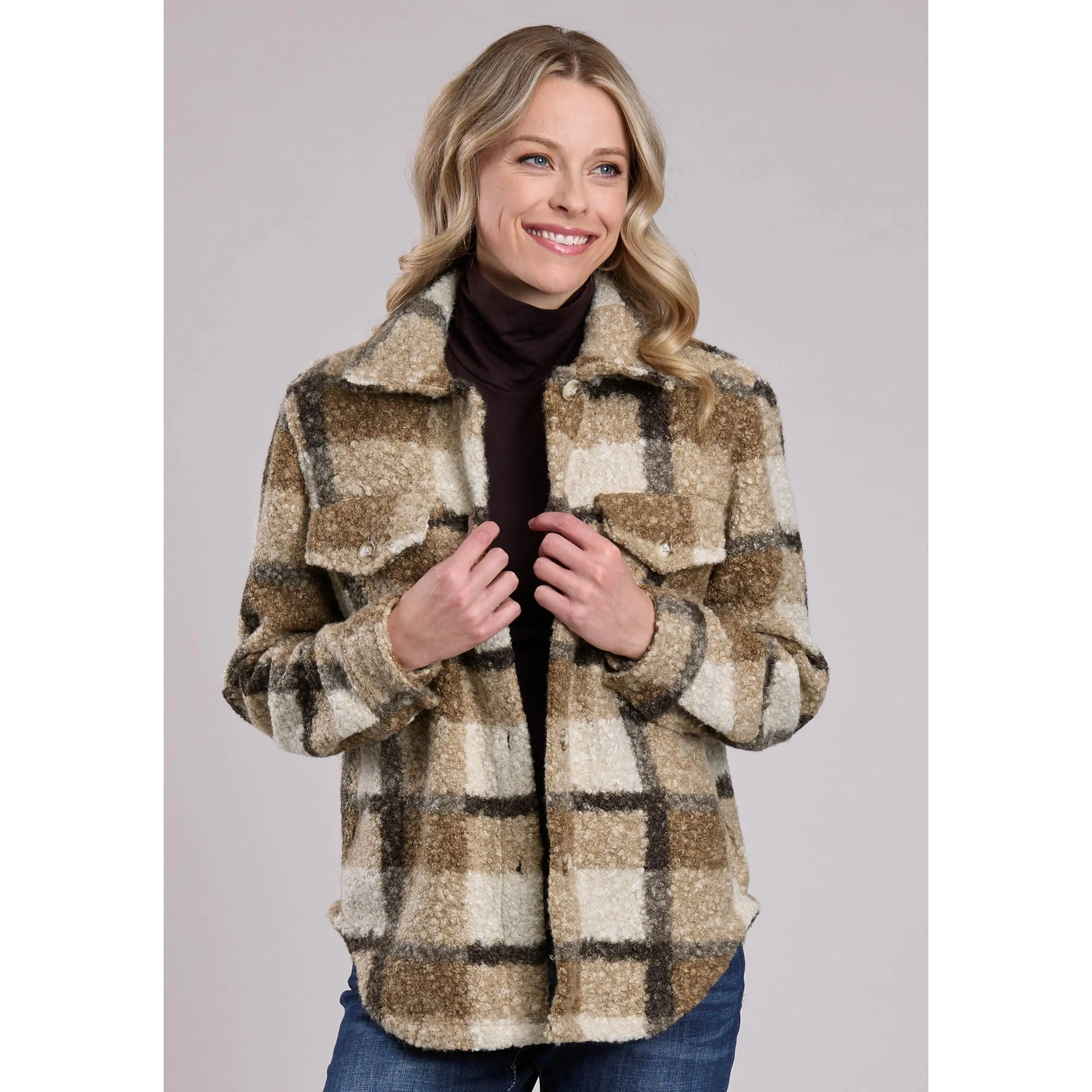 Womens Jacket Button Oversized Shirt Western Jacket