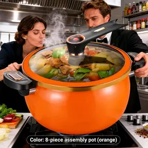 Large Capacity 8.45QT Non-Stick Stockpot with Twist Lock Handle - Heavy-Duty Ceramic Construction, Induction & for gas Stove Compatible, for Home, Restaurant, Hotel