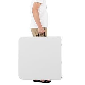 VINGLI 4 FT Plastic Folding Camping Table,3-Level Adjustable Height, Portable in/Outdoor Party Picnic Dining Desk,Off-White Garden Soccer Multipurpose Entertaining Activities, Black,White VINGLI 4 FT Plastic Folding Camping Table,3-Level Adjustable Height, Portable in/Outdoor Party Picnic Dining Desk,Off-White Garden Soccer Multipurpose Entertaining Activities, Black,White