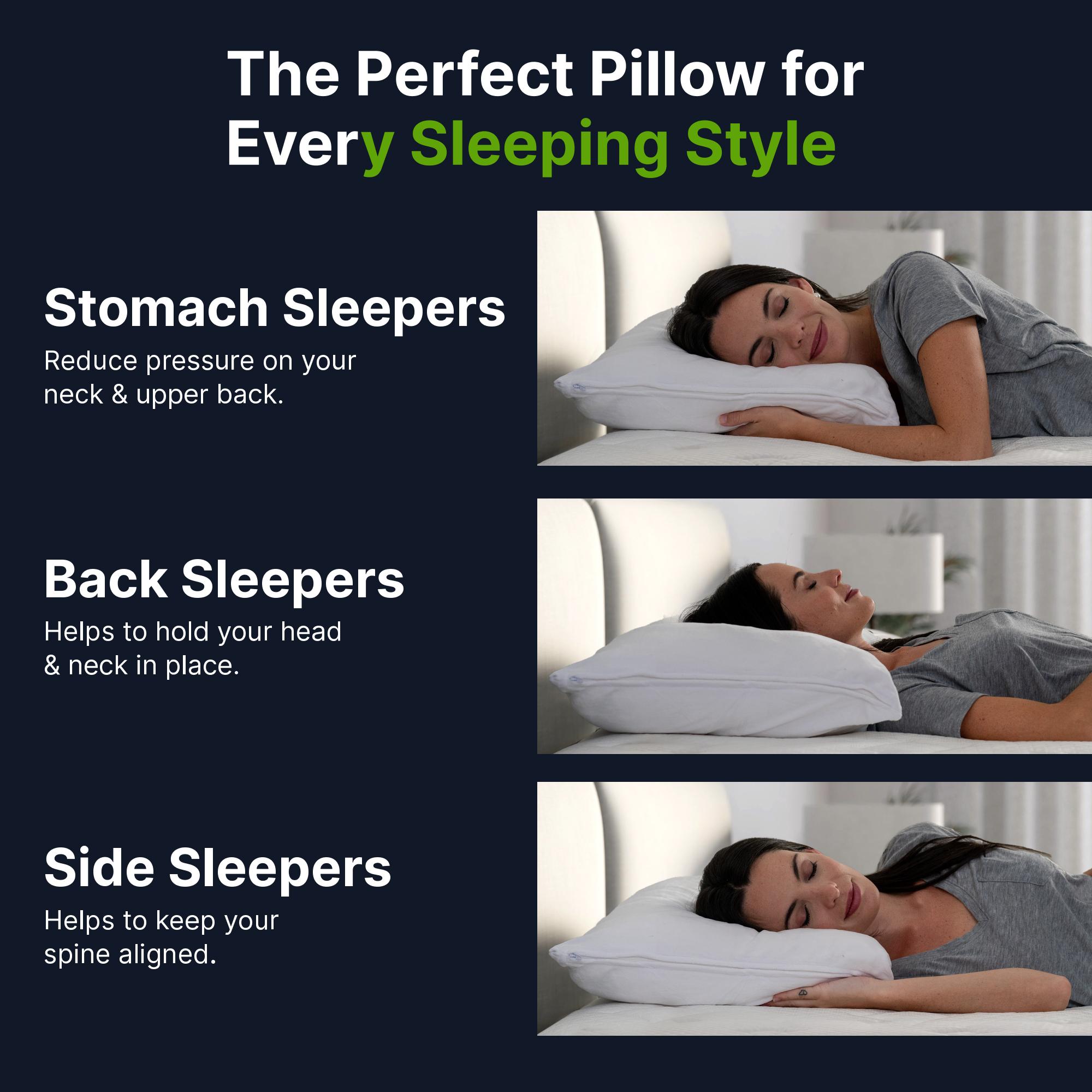 GhostBed Faux Down Pillow - Down Alternative with Cool Microfiber Gel Soft Comfortable