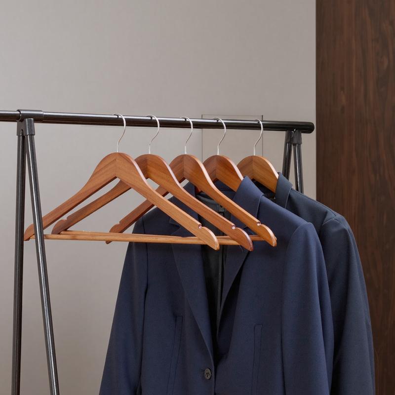 BePatio 17.32in" Soild Wooden Coat Hangers,10~30 Pack Clothes Hangers ,Natural Wood Suit Hangers with Non Slip Pant Bar & 360 Degree Rotatable Hook ,Clothes Hangers for Shirts, Jackets, Dress, Pant, Perfect for your closet.