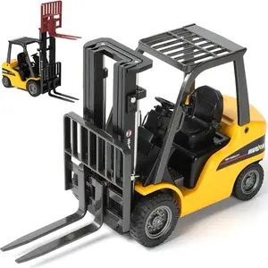 Liftable Forklift Toy, All Metal Die-cast Construction Fork Truck with Articulating Arm, Movable Forks - Scale Mini Vehicle Model for Kids Adult Collection & Desk Decoration- Yellow openable door proportion toy release pressure car