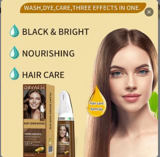 GBVAESE Hair Dye Comb Pen Chestnut Brown 200ml Waterproof Sweatproof Easy to Color Portable Fast Replenishment Color Does Not Fall Out Haircare