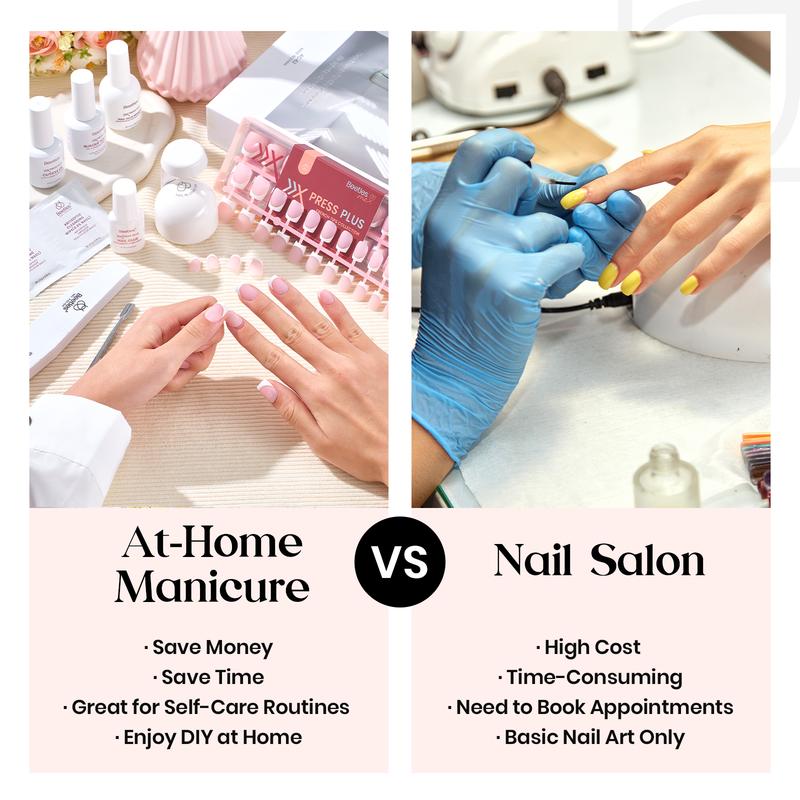 Beetles X Press Plus Press On Nails Tips,  French Tip Pink Brown Red Black Glitter Short Square Almond Shape Natural Acrylic Nail Tips for Effortless Beauty & DIY Manicures - Frenchtipnails #TikTokShopBacktoSchool