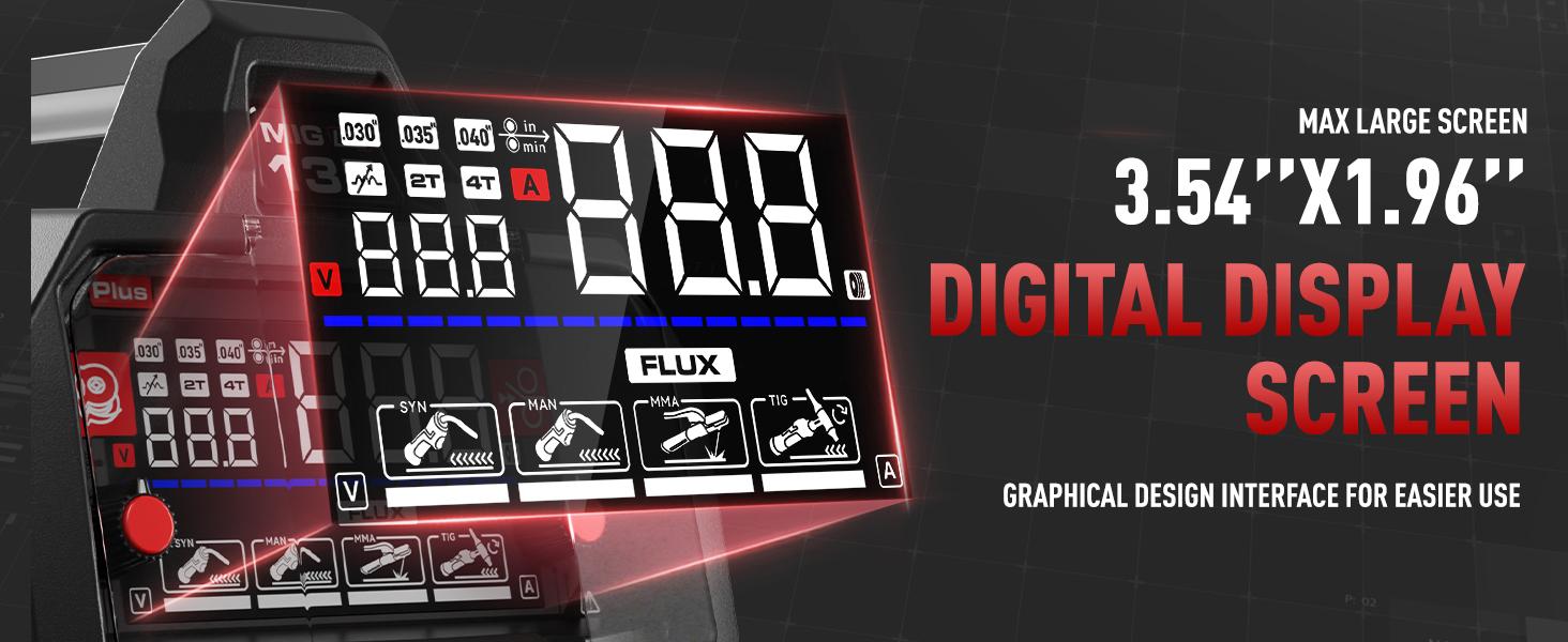 ANDELI 135Amp MIG Welder 110V/220V Dual Voltage Flux MIG/Lift TIG/Stick 3-in 1 Gasless Welder Flux Core Welder Portable Welding Machine Large LED Digtal Display IGBT Inverter with Welding Torch and Welding Wire