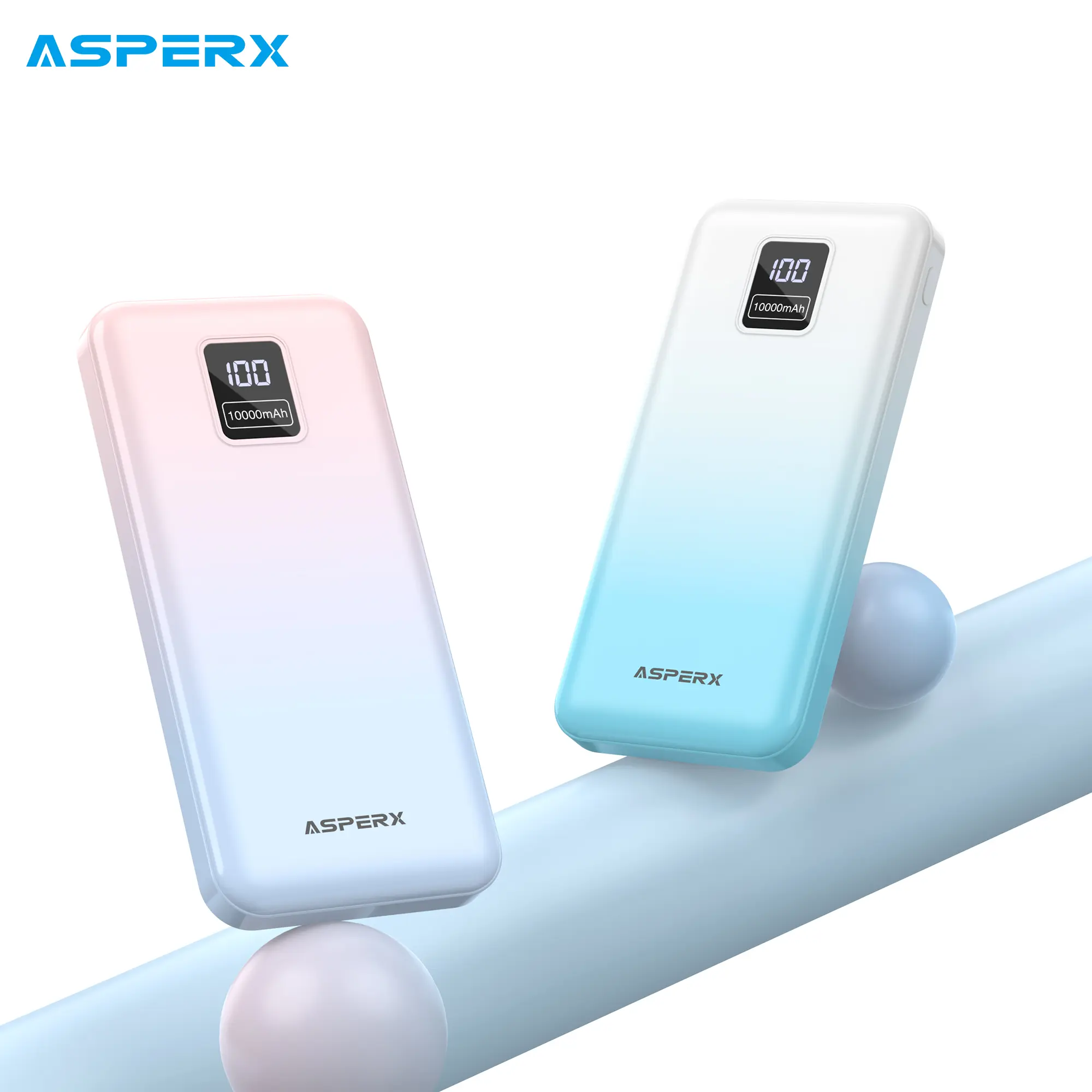 AsperX 2-Pack 10000mAh Power Bank, Portable Charger with Digital Display & 3 USB-C Ports, Compatible with Smartphone, Game Device, Tablet, Bluetooth Gear, Handheld Device & iPhone 17/16/15/14 Series,back to school,back to school haul