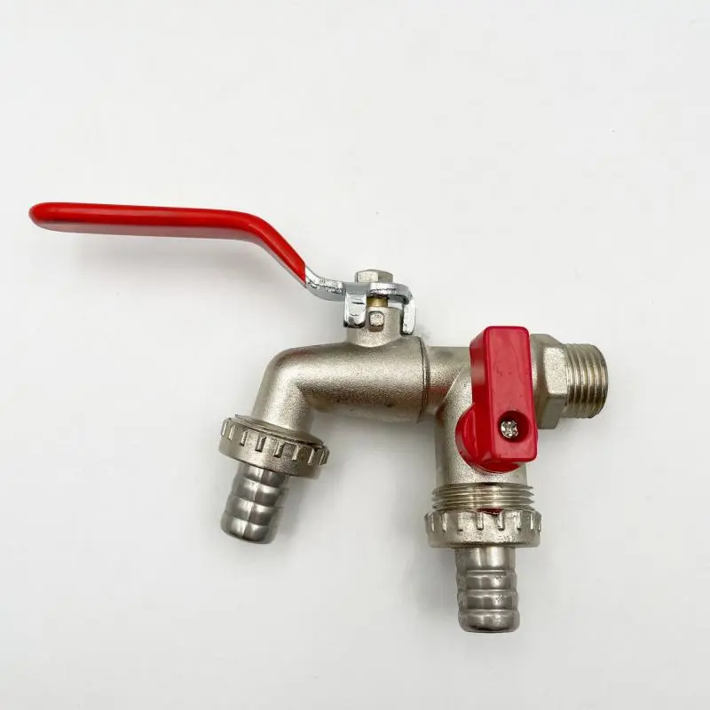 Zinc Alloy Garden Faucet (1pc), One Inlet and Two Outlet Garden Faucet, Washing Machine Faucet, Watering & Irrigation Supplies for Home Garden