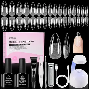Beetle Curve-Ex & Flat-X Extension Nail Tips Kit Almond/Coffin/Square Shape Half Matte Acrylic Nail False Nail press ons Nail  DIY Nails Art Gift for girl Gift for woman gel x nails salon mothersdaygift  Summer Nail Vacation Nail #SummerVibes