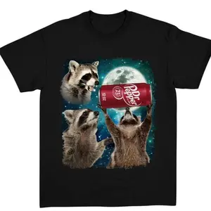 Three Raccoons Dr Pepper Graphic T-shirt, Funny Meme Dank Raccoons Shirt, Gifts For Men Women, Unisex Tee, Sweatshirt, Top Streetwear Cotton