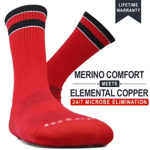 Bleed Red (Small) | Copper + Merino Wool Socks for Fresher Feet