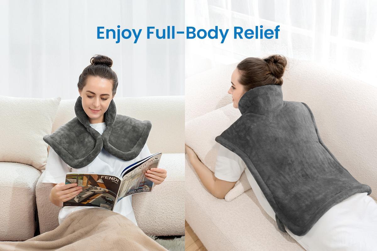 RENPHO Gift Bundle Eyeris 3 Eye Massager with Heat and Cooling & Back Heating Pad, Spring Glow Up Relaxation for Eye and Back, Birthday Gifts for Women Men Family Gift Choice for Man Women