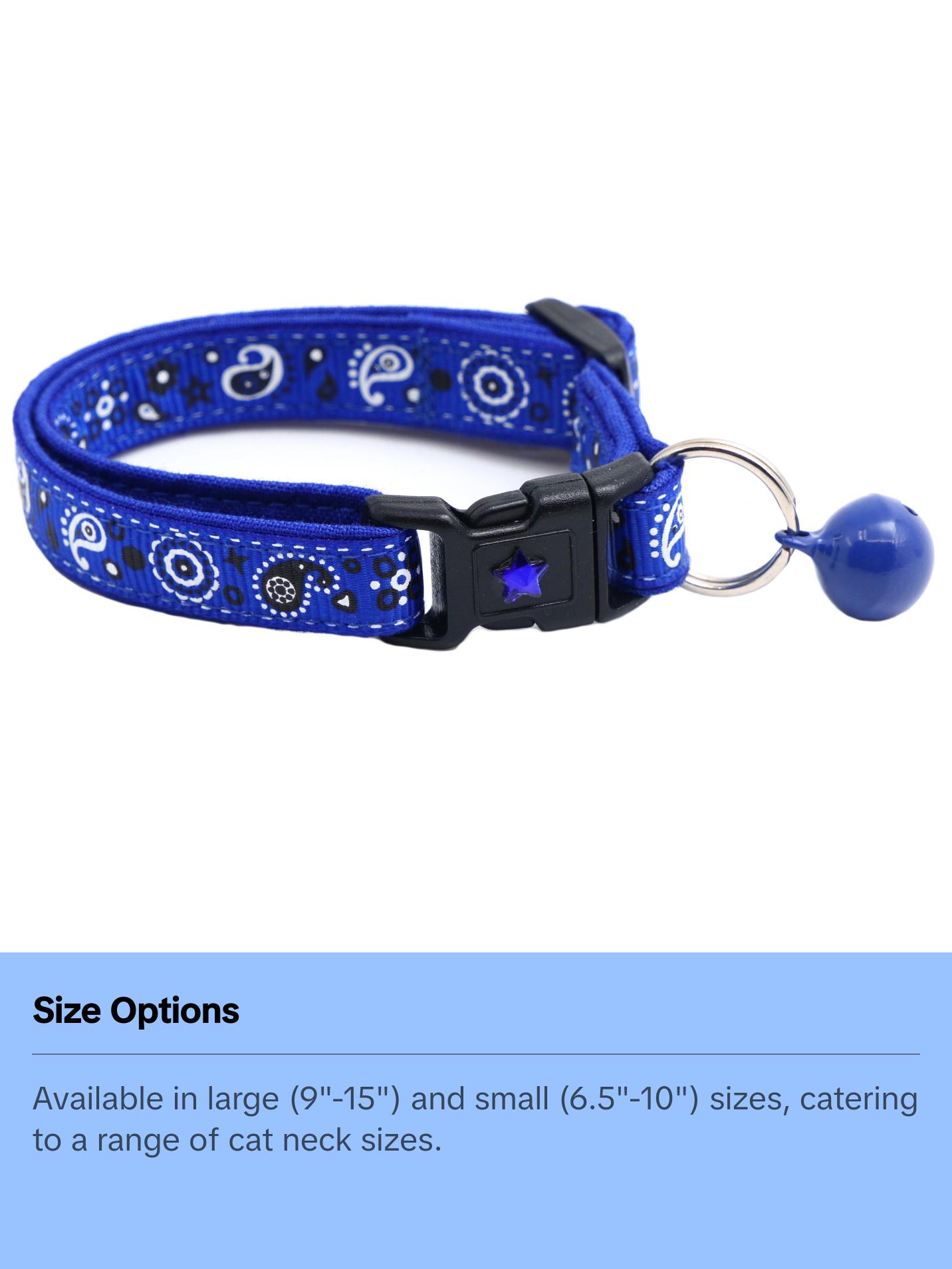 Bandana Paisley Breakaway Safety Cat Collar with Jingle Bell & Charm by Pugs2Persians Cowboy Western