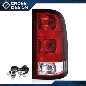 CROSSDESIGN Tail Light Lamp w/ 4 Bulbs Right Side Fit For 07-14 GMC Sierra 1500 2500 3500HD