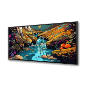 Pictorem C1FC2448PEKDI5 24 x 48 in. Wisdom Inbound - Turquoise Framed Canvas Wall Art for Home Decor