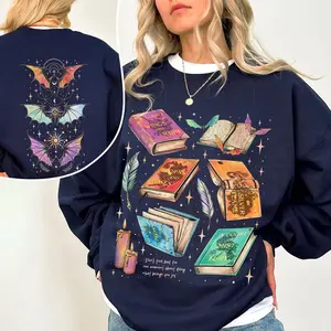 Fan Of ACOTAR Series Two-Sided T-Shirt - Sweatshirt - Hoodie, The Night Court Tee, House of Wind Book, Book Lover Gift, Court of Thorn and Roses Court, Full Size, Full Color