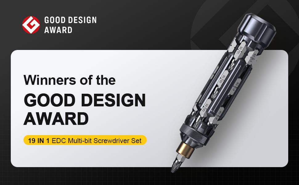 JOREST EDC Multibit Screwdriver Set 19 in 1 Multi Screwdriver Tool All in One, Tool Gifts for Men Dad Him, Father's Day Gifts, Magnetic Screw Driver with Torx Phillips Hex, Pocket Repair Kit for Bike Heavy Duty Handle