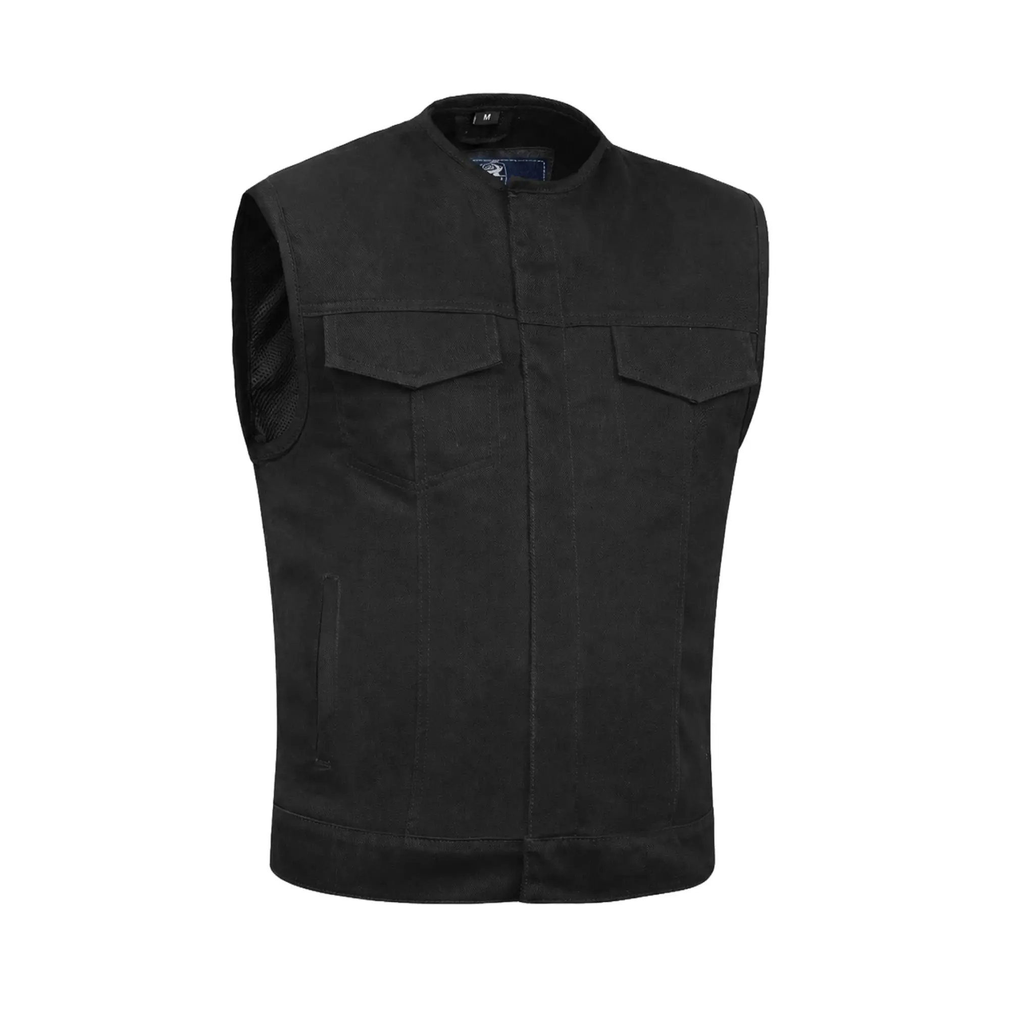 DANIEL SMART Mad Max Men's Denim Motorcycle Vest - Biker Style Moto Vest for Automotive & Motorcycle Protective Gear Use, Biker Style Vests, Moto Vests