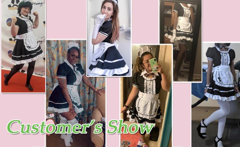 Women's Cosplay French Apron Maid Fancy Dress Costume