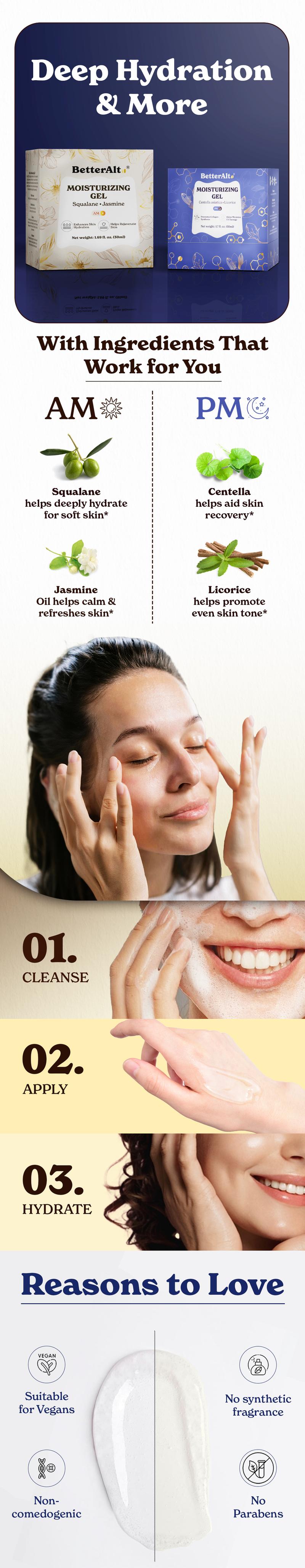 BetterAlt Moisturizing Gel | AM and PM | 50 ml