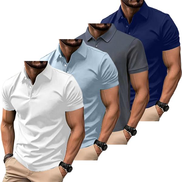 Men’s Casual Business Polo Shirt 4-Pack, Simple and Comfortable, Skin-Friendly Soft Fabric