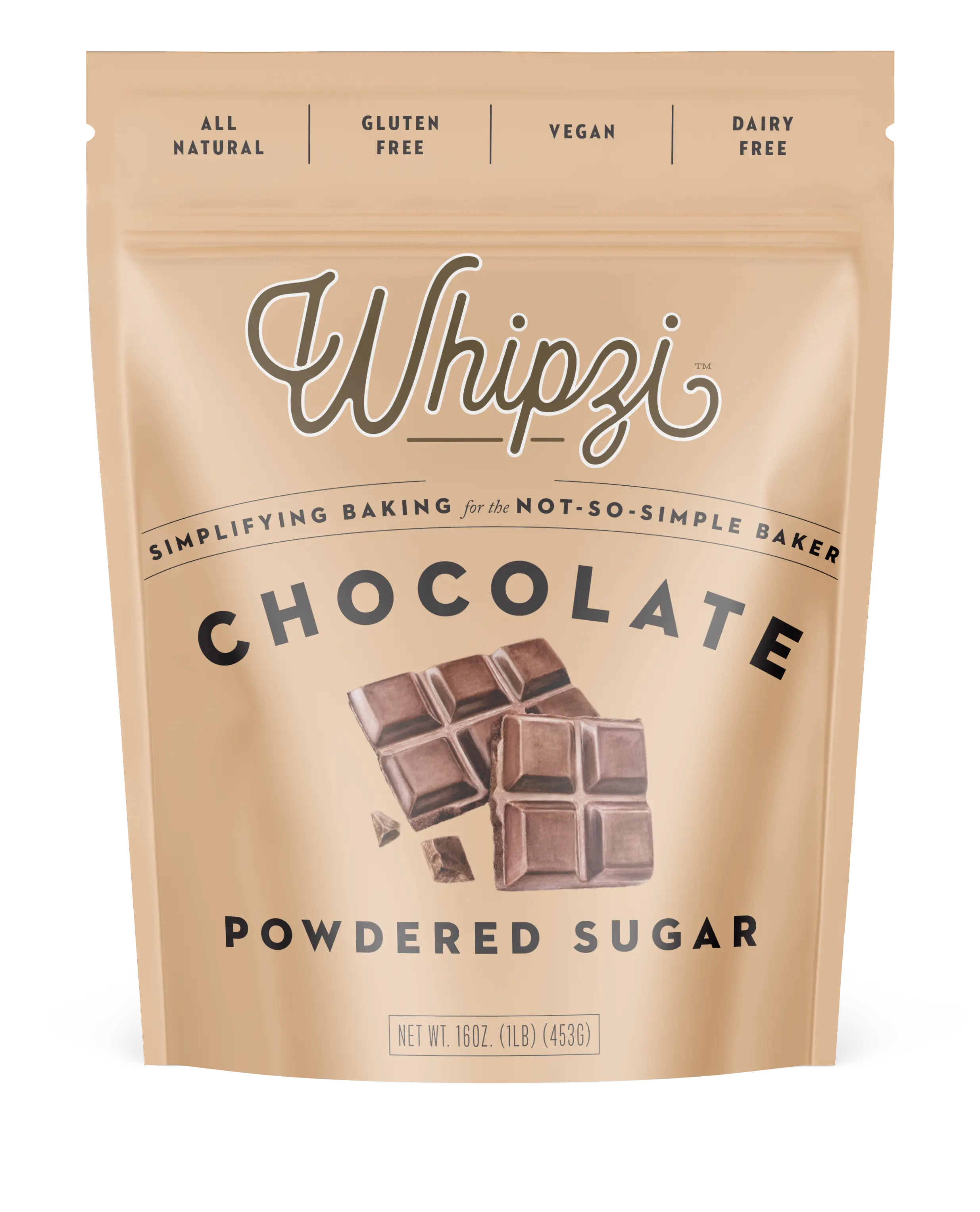 Whipzi® Chocolate Flavor Powdered Sugar - Versatile Confectionery Ingredient for Baking and Sweet Treats