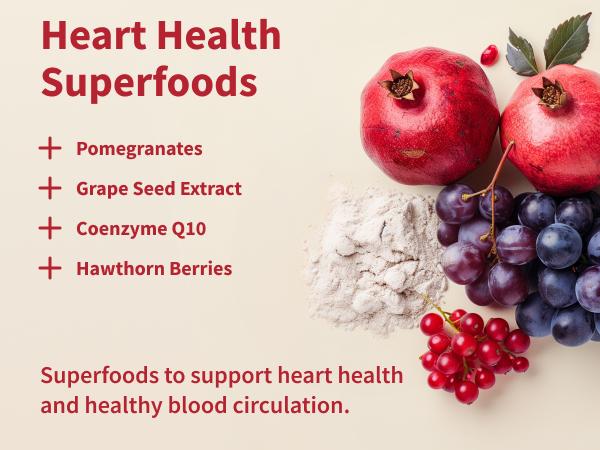 Snap Supplements - Heart Health - 60 Gummies with COQ10,  Pomegranate Fruit Extract, & Grapeseed Extract - Supports Healthy Blood Pressure & Circulation Healthcare Dietary