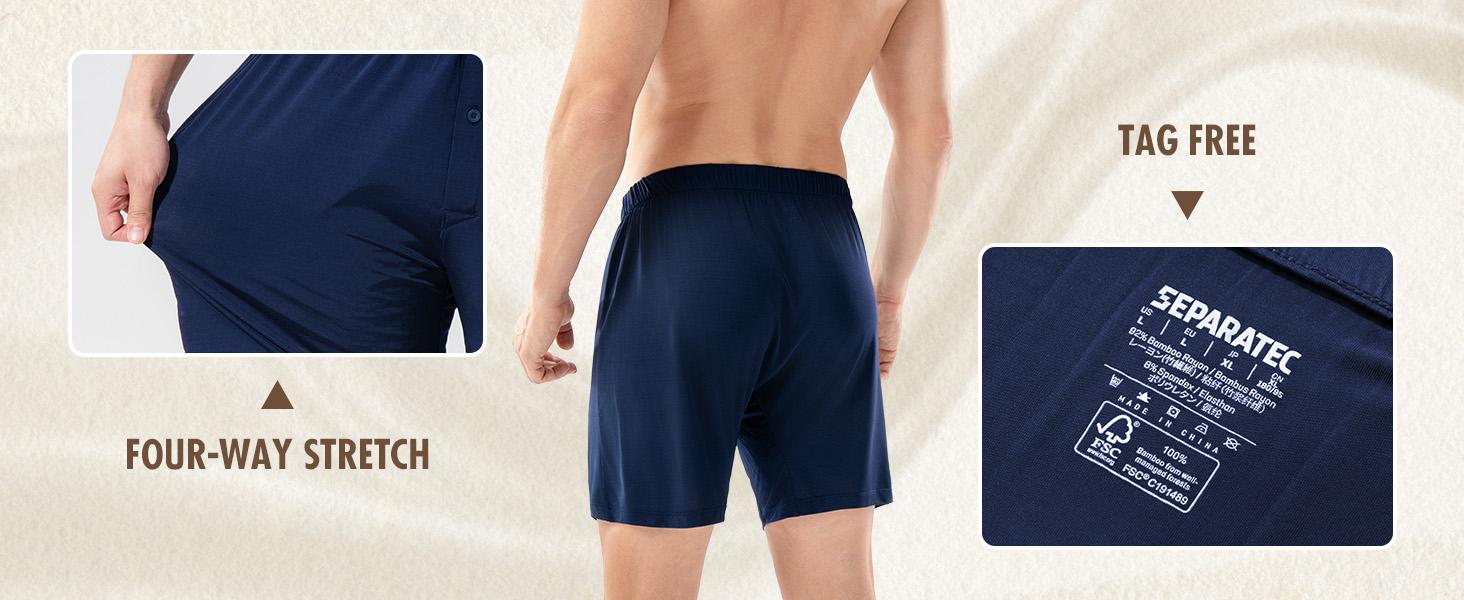 Separatec Silky Bamboo Fabric Mens Boxer Shorts | Buttery Soft, All-Day Comfort 3 Pack