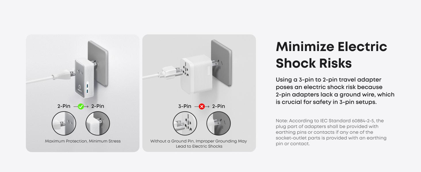 [Limited Offer]Anker Nano Adapter, 5-in-1 Ultra-Compact Global Charger with 2 USB-C, 2 USB-A, and 1 AC, Perfect for International Travel (1-Pack)