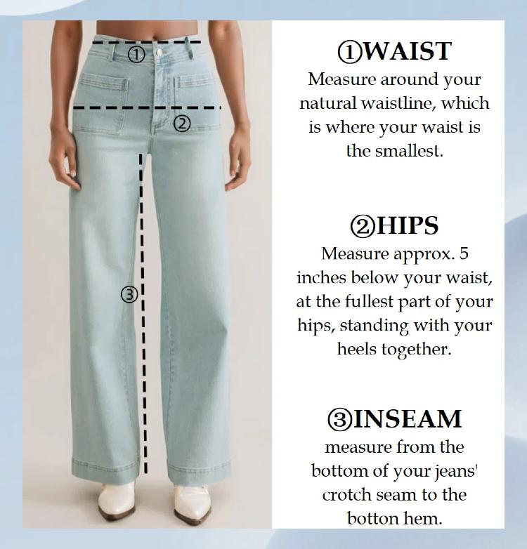 ALVON Women's Stretch Denim Pants Recycled High Waist Wide Leg Jeans Classic Streetwear Comfort Baggy Trouser Maxi Pocket Fitted