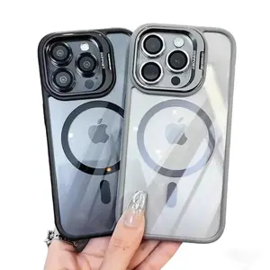 Shockproof Phone Case Magnetic For iPhone 15 14 13 12 11 16 Pro Max 16 Plus 17 AIR Funda Stand Glass Lens Protection Cover