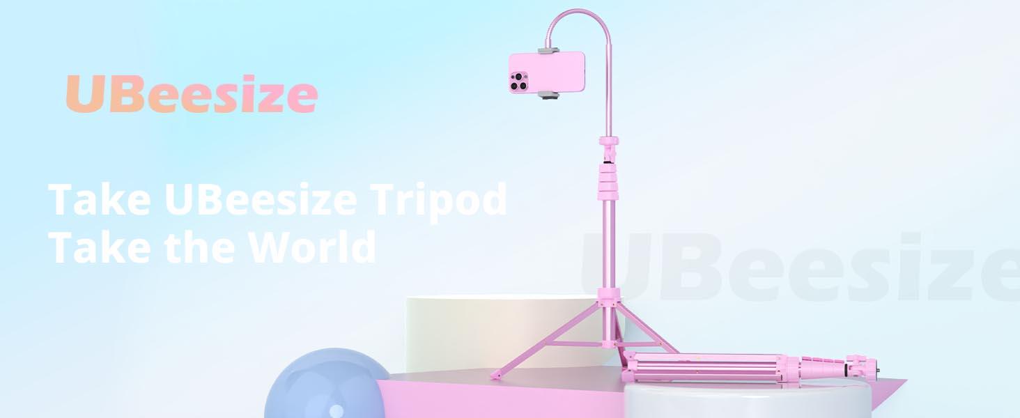UBeesize 88" Flexible Tripod Stand with Gooseneck Arm, Remote & Phone Holder — Overhead Selfie Stick for Video Recording, Live Streaming, Watching, Cooking — Compatible with iPhone, Android & Camera