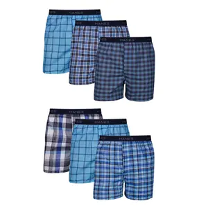Hanes Men's Boxer Underwear Moisture-wicking Plaids 6-pack Multi Pack Comfortable Fit Soft Stretch Fabric Breathable 841bx6