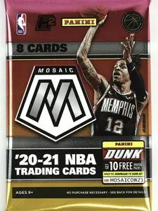 Panini 2020-21 Mosaic Basketball Fast Break  - 18 Packs and 8 Cards  per with 1 Autograph per Box - Ripped and Shipped for Collectors