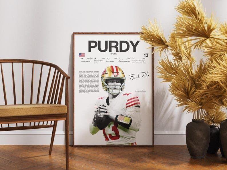 Brock Purdy Poster, Football Wall Print, Football, Football Poster Print, Sports Decor, San Francisco 49ers Poster, Football Player Gift