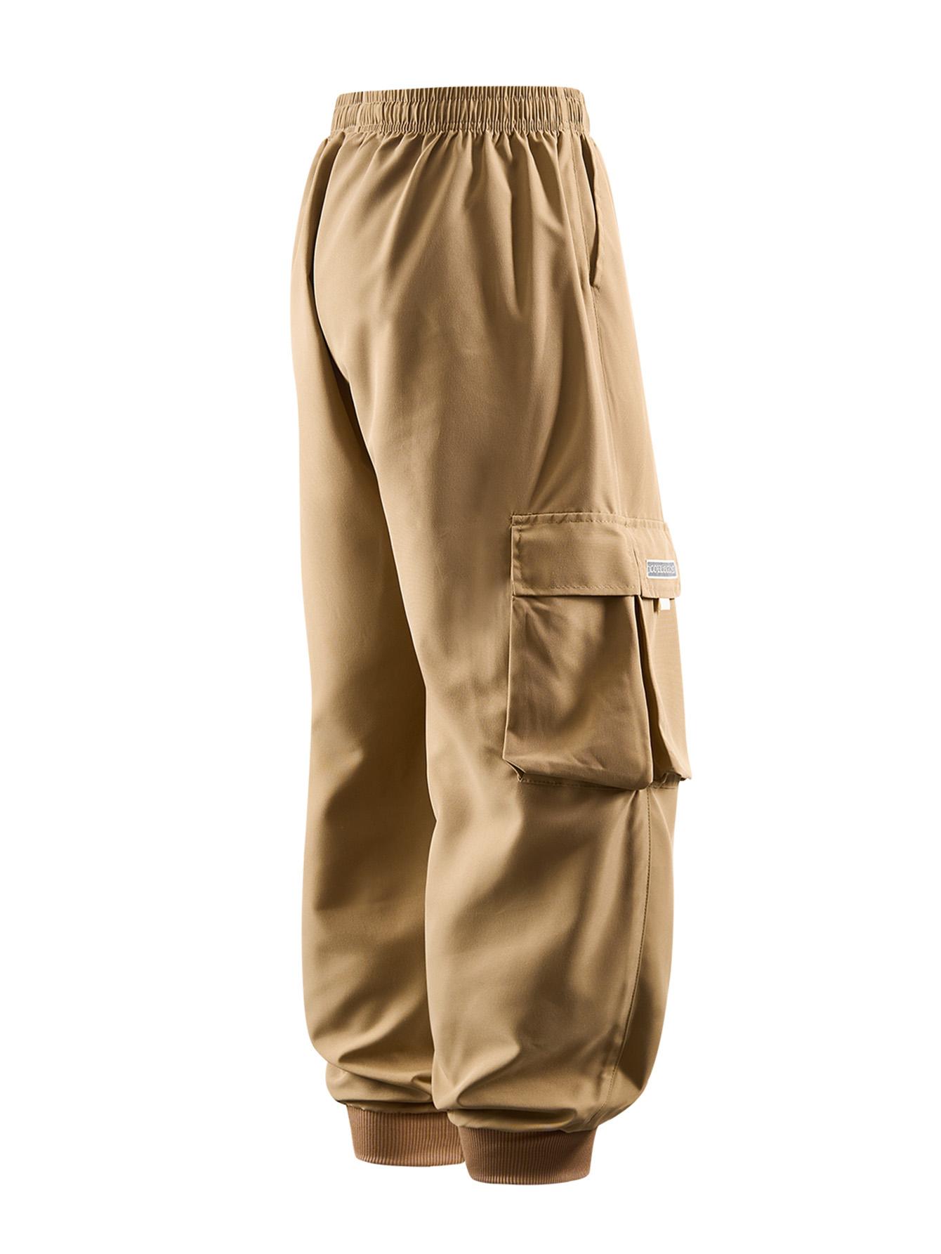 CCCMAI Men's Casual Solid Color Sports Pants, Casual Work Pants with Multiple Flap Pockets, Drawstring Waistband, Lightweight, Soft, Polyester, Outdoor Work Pants, Running Pants with Pockets, 100% Polyester Fiber, Non-Stretch Menswear