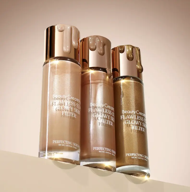 Beauty Creations Flawless Glowy Skin Filter Cosmetic Foundation-Light Hydrating Formula for Dry Skin, Blurs Imperfections, Boosts Radiance, Tocopheryl Acetate, Iron Oxides (CI 77492), Ideal for Everyday Makeup Use, Daily Radiant Finish, Perfect For Everyd