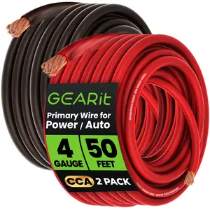 4 Gauge CCA Electrical Power Ground Wire, 50 Feet
