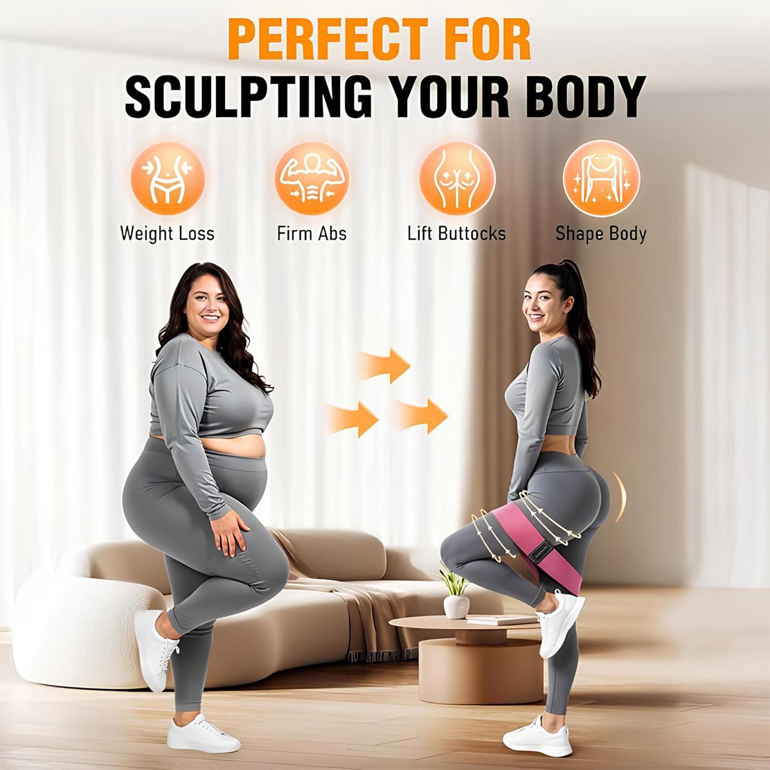 PUKEGM  Renoj Resistance Bands for Working Out,3Set Professional Exercise Bands for Pilates,Yoga,Home Gym,Booty,Leg Training | Heavy/Medium/Light Fabric Loops for Women Men