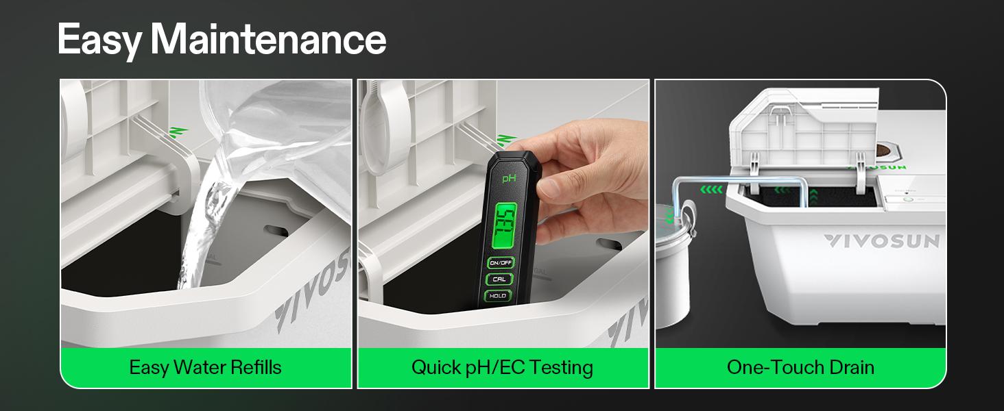 VIVOSUN VGrow DWC Hydroponics Growing System Kit for VGrow Smart Grow Box, 4-Gallon Deep Water Culture with Air Stones and Rapid Rooters