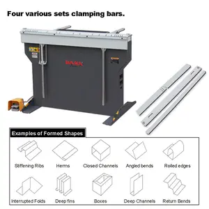 48-Inch Magnetic Box and Pan Brake, 6-Ton 16-Gauge Capacity Electro Metal Brake, 220V Single Phase with Foot Pedal Control Siding Brake, Includes Clamp Bars EB-4816B