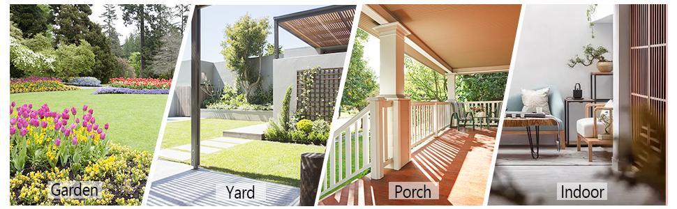 VINGLI Outdoor Bench for Patio Metal Garden Bench w/PVC Back Pattern, Black Park Bench Front Porch Bench for Yard Lawn Decor Deck Entryway