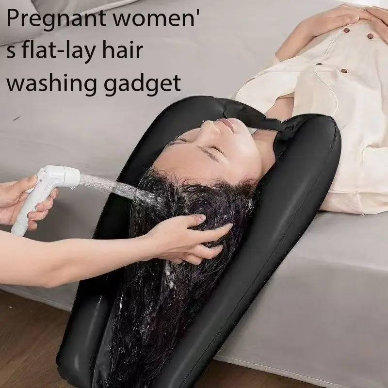 Portable Foldable Hair Washing Pad, Inflatable Hair Basin, Shampoo Basin for Elderly and Pregnant Women, Bedside Care Essential, Convenient and Lightweight