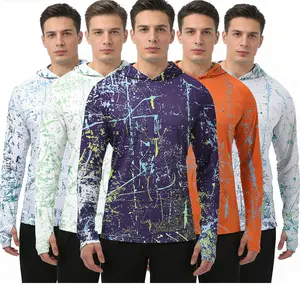 JIM Fitness 5 pack Men's UPF 50+ Sun Protection Hoodie Long Sleeve UV Shirt Lightweight Breathable Outdoor Fishing Hiking Running Top